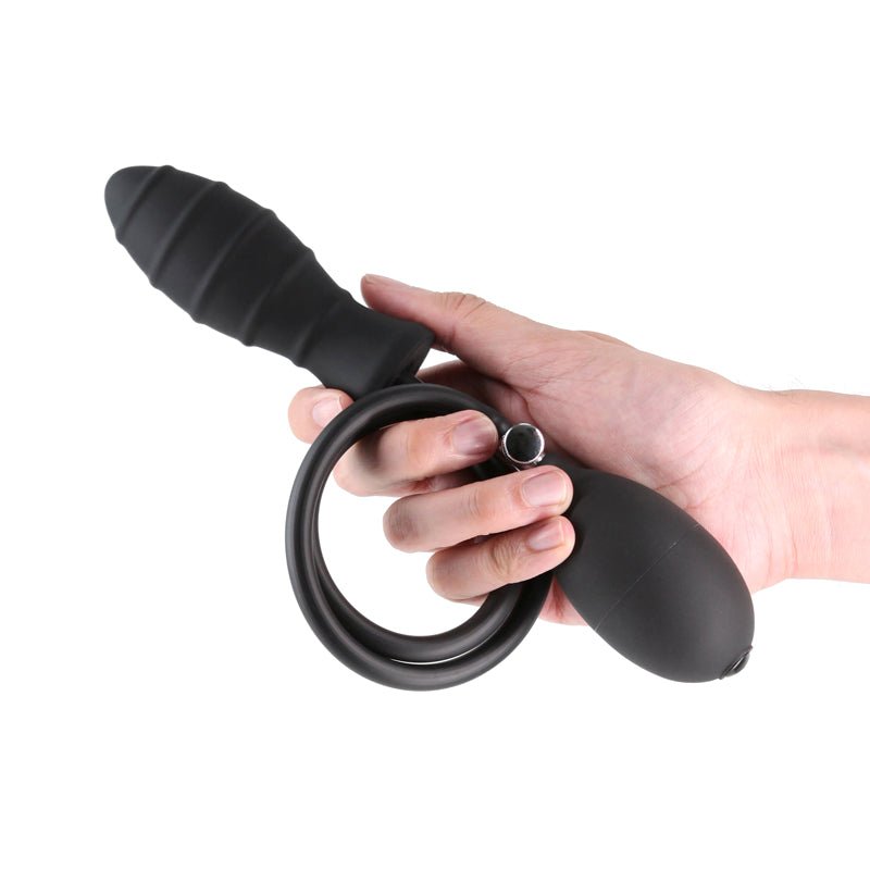 Renegade InflataPlay - Black 10.5 cm Inflatable Butt Plug - ANAL TOYS