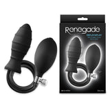 Renegade InflataPlay - Black 10.5 cm Inflatable Butt Plug - ANAL TOYS