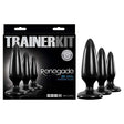 Renegade Pleasure Plug Trainer Kit - Black Butt Plugs - Set of 3 Sizes - Anal Toys