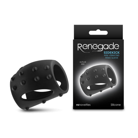 Renegade Sidekick - Black Rechargeable Vibrating Penis Cage - COCK RINGS