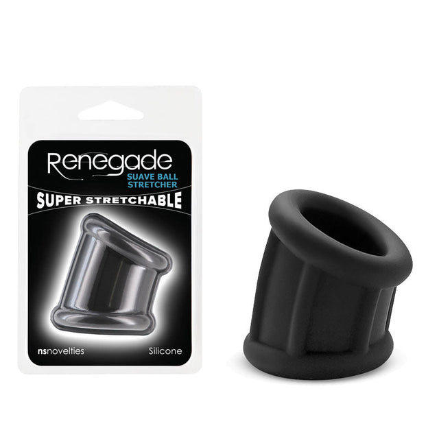Renegade Suave Ball Stretcher - Black Ball Stretcher - COCK RINGS