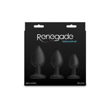 Renegade Triple Ace Kit - Black Butt Plugs - Set of 3 Sizes - ANAL TOYS