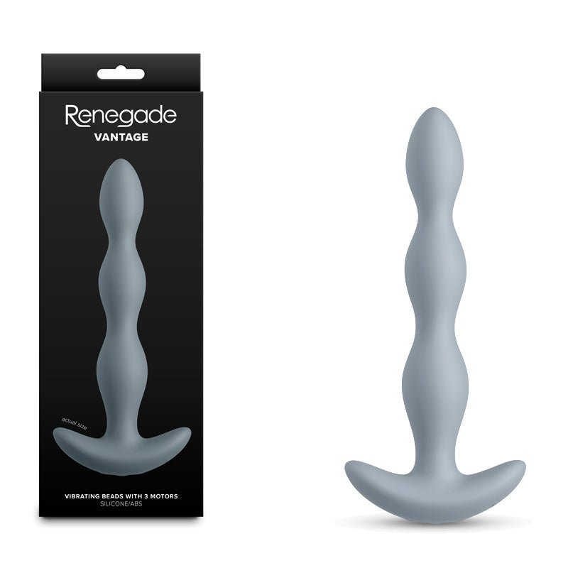 Renegade Vantage Grey USB Rechargeable Vibrating Anal Beads 20.6 Cm - ANAL TOYS