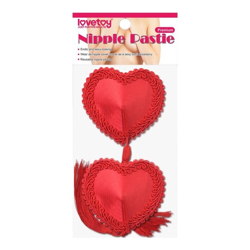 Reusable Red Heart Tassels Nipple Pasties - Adult Toys