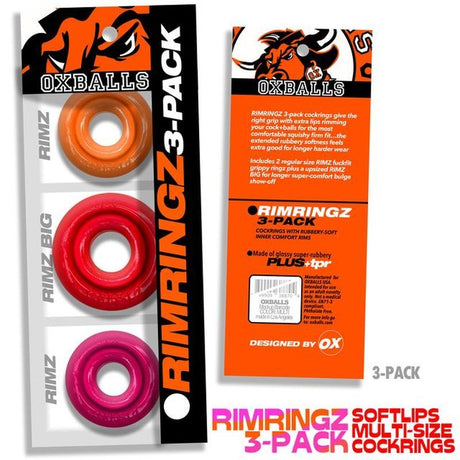 RimRingz 3 Pc Multi Size Fire Hots - Naughty by Nature Adult Store