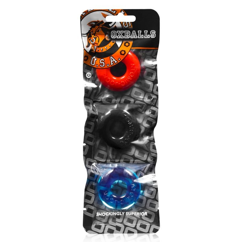 Ringer Cockring 3 Pc Multicolor - Adult Toys
