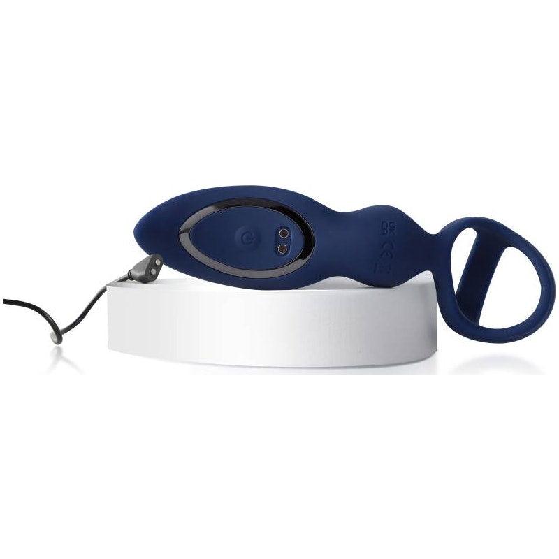 Ring'n'Rear Dual Thrusting Anal Probe with Cockring and Remote - Adult Toys