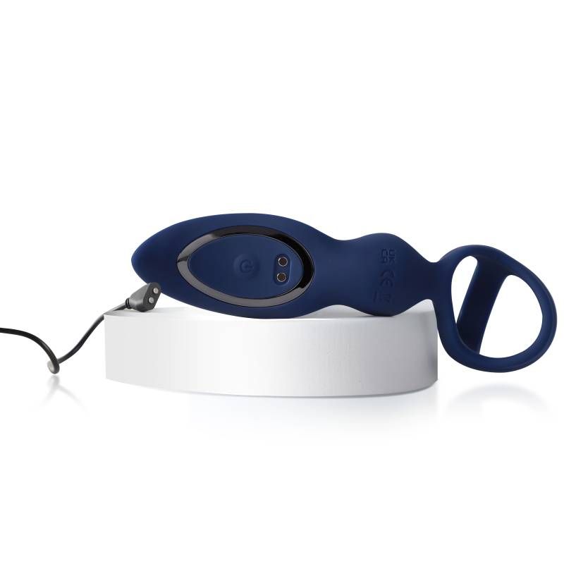 Ring'n'Rear Dual Thrusting Anal Probe with Cockring and Remote - Adult Toys