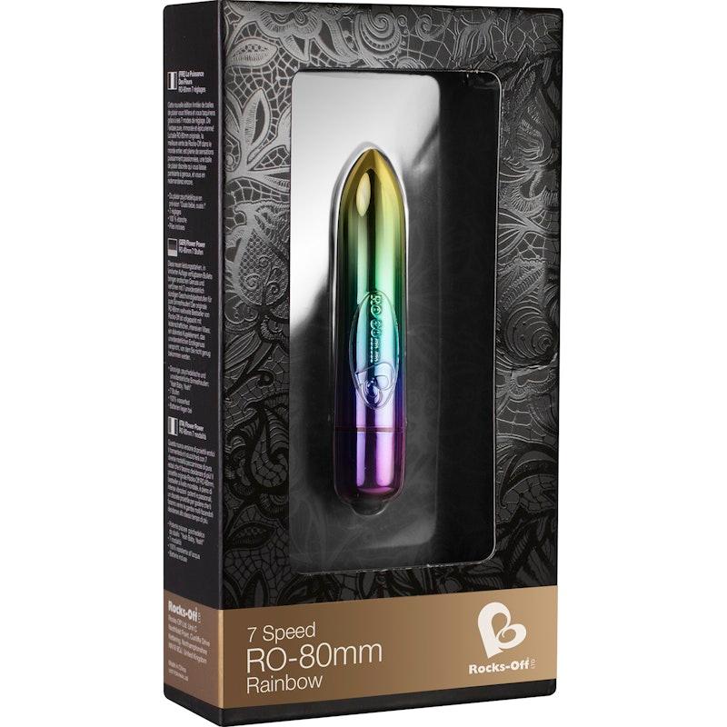 RO - 80mm 7 Speed Rainbow Vibrating Bullet - Adult Toys