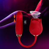 Rose Vibrator Sucking Thrusting Dildo - Sex Toys