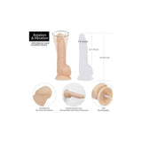 Rotating 8in Vibrating Dildo w Remote Vanilla - Adult Toys