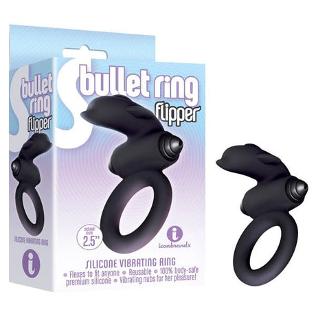 S - Bullet Ring - Flipper - Black Vibrating Cock Ring - COCK RINGS