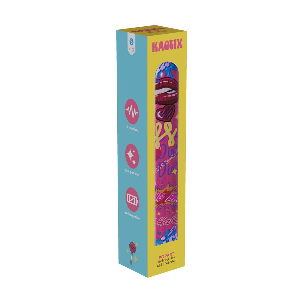 S Line Kaotix Pop Art Pink USB Rechargeable Vibrator 17.8cm - VIBRATORS