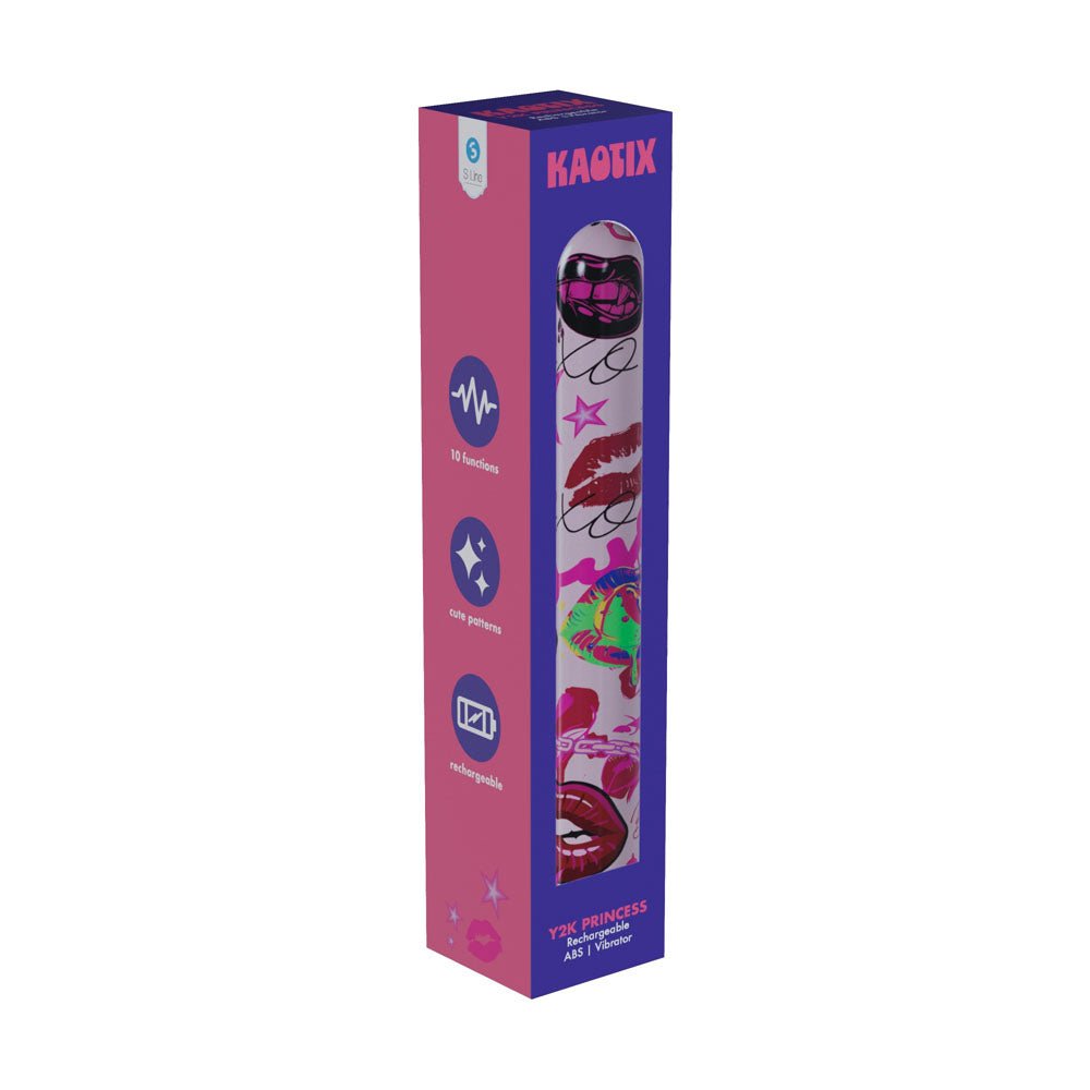 S Line Kaotix Y2K Princess Vibrator Powder Pink Rechargeable 17.8 cm - VIBRATORS