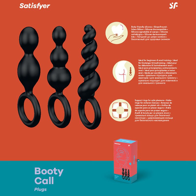 Satisfyer Booty Call - Black Butt Plugs - Set of 3 - ANAL TOYS - PREMIUM