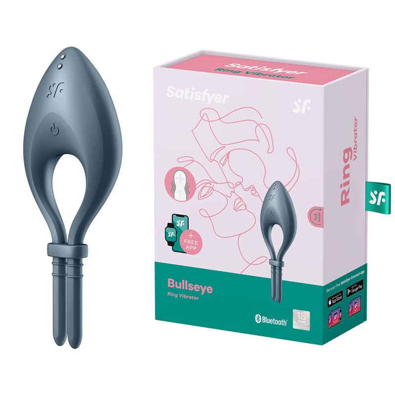 Satisfyer Bullseye - Navy - Navy Vibrating Adjustable Lasso Cock Ring - COCK RINGS - PREMIUM