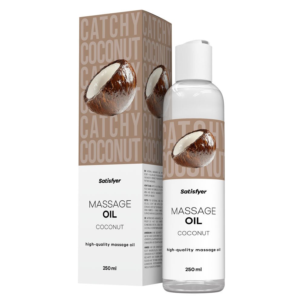 Satisfyer Coconut Scented Massage Oil – Nourishing Body Oil, 250 ml - LUBES - LOCAL