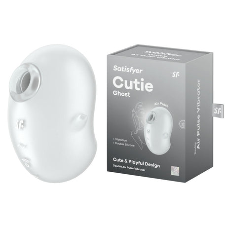 Satisfyer Cutie Ghost - White - White USB Rechargeable Air Pulse Stimulator - AIR PULSATION - PREMIUM