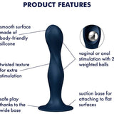 Satisfyer Double Ball - R Dildo Blue - Adult Toys