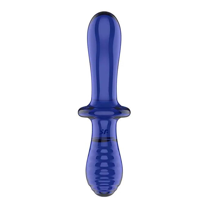 Satisfyer Double Crystal - Blue - GLASS TOYS - PREMIUM
