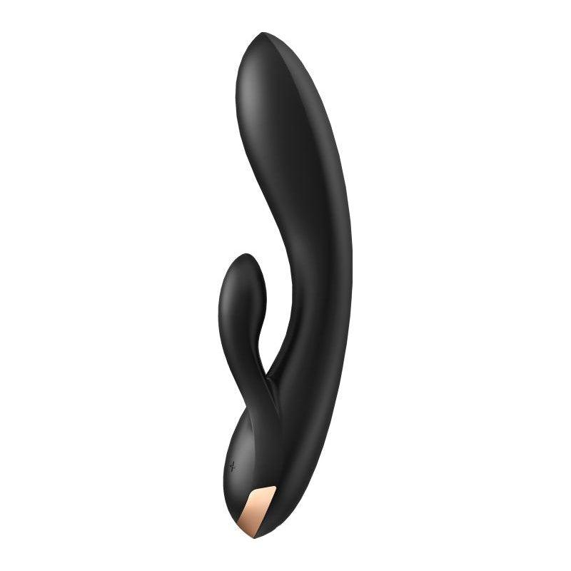 Satisfyer Double Flex App Rabbit Vibrator Black - Adult Toys