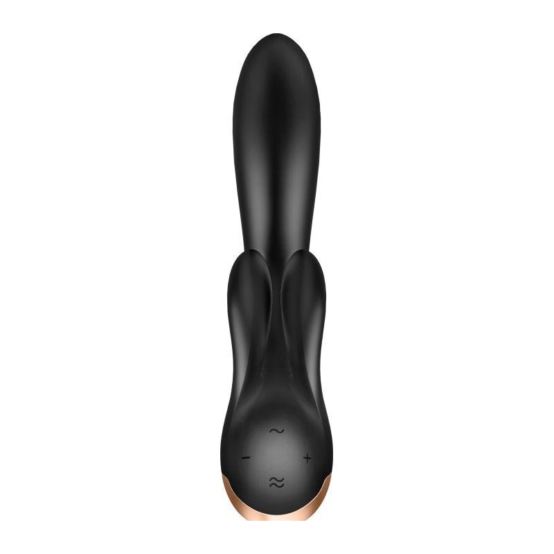 Satisfyer Double Flex App Rabbit Vibrator Black - Adult Toys
