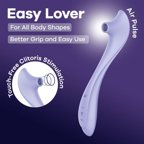 Satisfyer Easy Lover Purple USB C Rechargeable Air Pulse Clitoral Stimulator - AIR PULSATION - PREMIUM