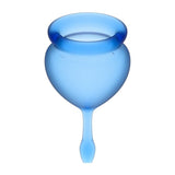Satisfyer Feel Good Menstrual Cup Set - Dark Blue Medical Grade Silicone - Adult Toys