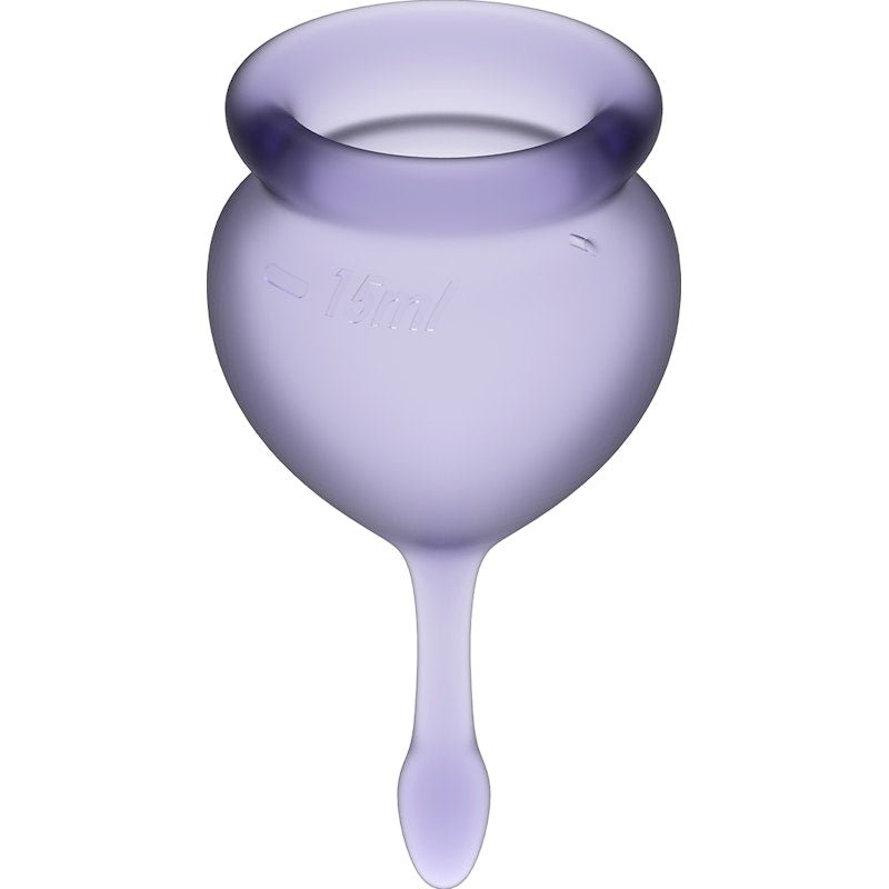 Satisfyer Feel Good Menstrual Cup Set – Reusable Silicone Lila 2pcs - Adult Toys
