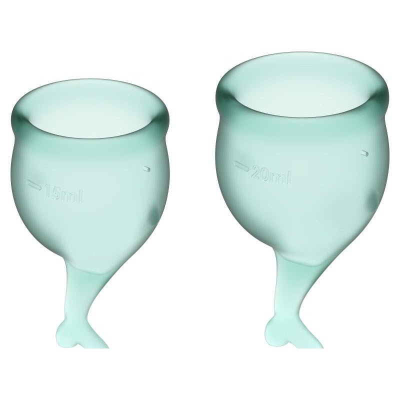 Satisfyer Feel Secure Menstrual Cup - Medical Grade Silicone - 2 Pack - Adult Toys