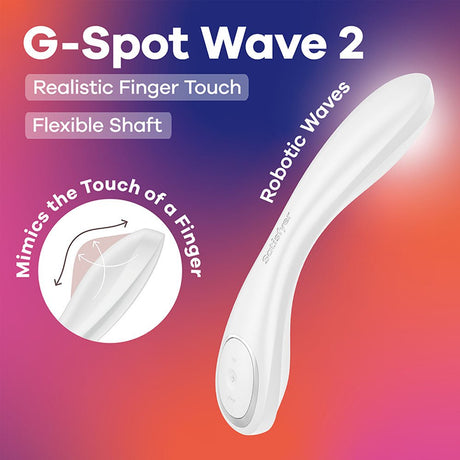 Satisfyer G - Spot Wave 2 - White Rechargeable Flicking Tip Vibrator - VIBRATORS - PREMIUM