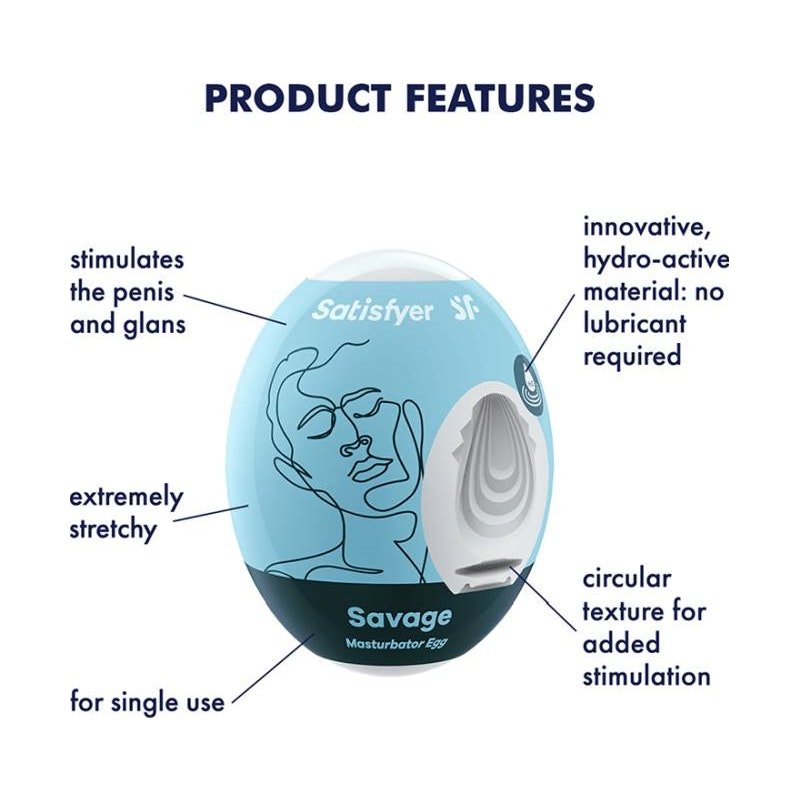 Satisfyer Masturbator Egg Savage - Adult Toys