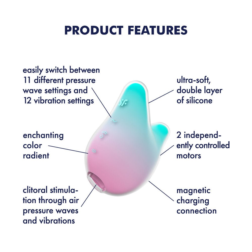 Satisfyer Mermaid Vibes - Mint/Pink - Air Pulse Stimulator - AIR PULSATION - PREMIUM
