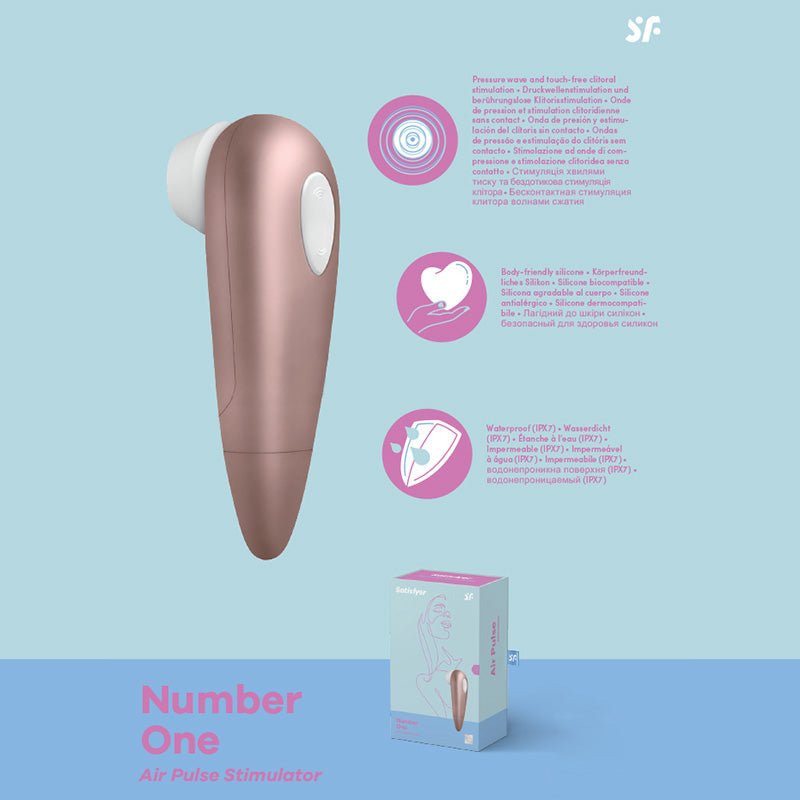Satisfyer Number 1 - Rose Gold Touch - Free Clitoral Stimulator - AIR PULSATION - PREMIUM