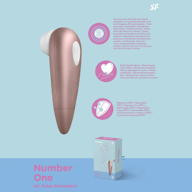 Satisfyer Number 1 - Rose Gold Touch - Free Clitoral Stimulator - AIR PULSATION - PREMIUM