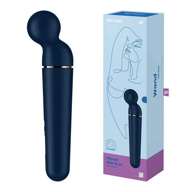 Satisfyer Planet Wand - er - Blue - Blue/Rose Gold USB Rechargeable Massager Wand - VIBRATORS - PREMIUM