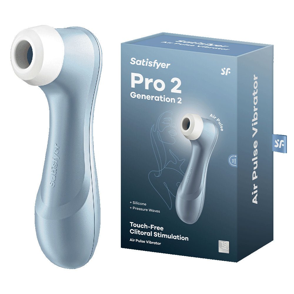 Satisfyer Pro 2 - Blue - Touch - Free USB - Rechargeable Clitoral Stimulator - AIR PULSATION - PREMIUM