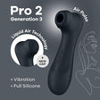 Satisfyer Pro 2 Generation 3 - Dark Grey Touch - Free USB - Rechargeable Clitoral Stimulator - AIR PULSATION - PREMIUM