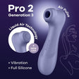 Satisfyer Pro 2 Generation 3 - Lilac Touch - Free USB - Rechargeable Clitoral Stimulator - AIR PULSATION - PREMIUM
