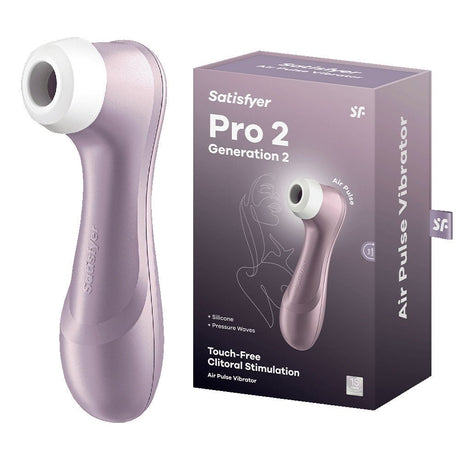 Satisfyer Pro 2 - Purple - Touch - Free USB - Rechargeable Clitoral Stimulator - AIR PULSATION - PREMIUM