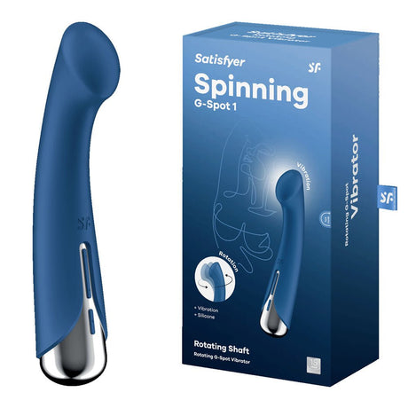 Satisfyer Spinning G - Spot 1 - Blue - Blue 16.5 cm USB Rechargeable Rotating Vibrator - VIBRATORS - PREMIUM