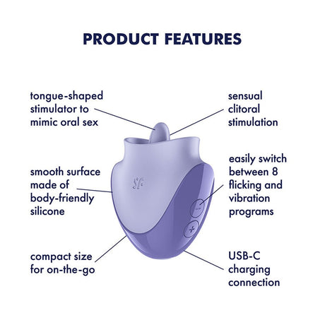 Satisfyer Tongue Dancer - Purple Flicking Stimulator - STIMULATORS - PREMIUM