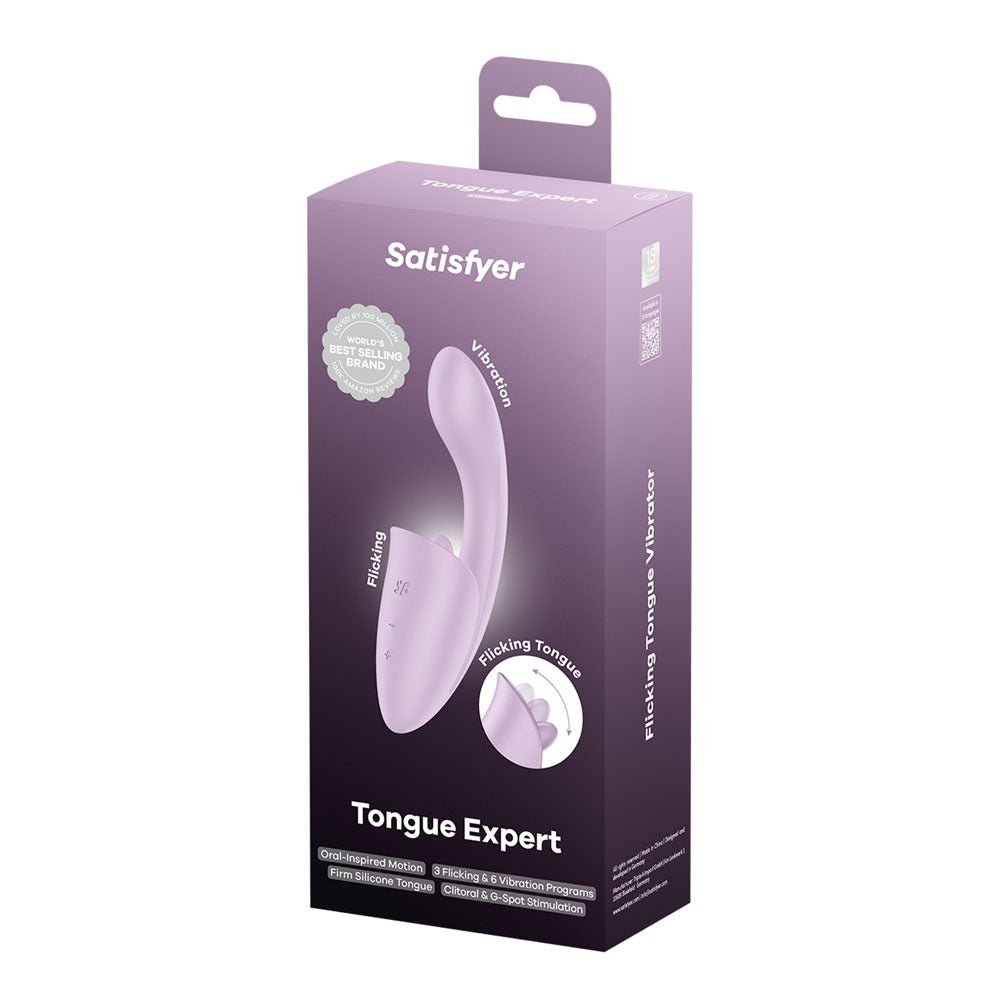 Satisfyer Tongue Expert - Violet Vibrator with Flicking Clit Stimulator - VIBRATORS - PREMIUM