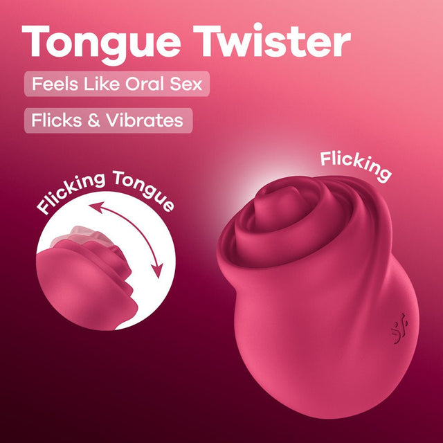 Satisfyer Tongue Twister - Pink USB Rechargeable Stimulator - STIMULATORS - PREMIUM