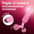 Satisfyer Triple Crystal 2 Pink Glass 3 In 1 Butt Plug - GLASS TOYS - PREMIUM