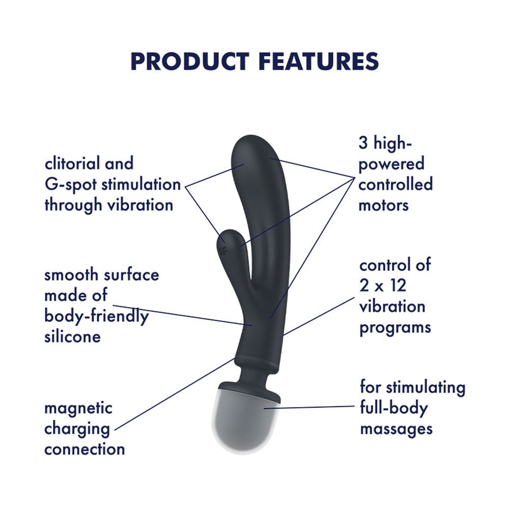 Satisfyer Triple Lover - Rabbit Vibrator and Massage Wand - VIBRATORS - PREMIUM