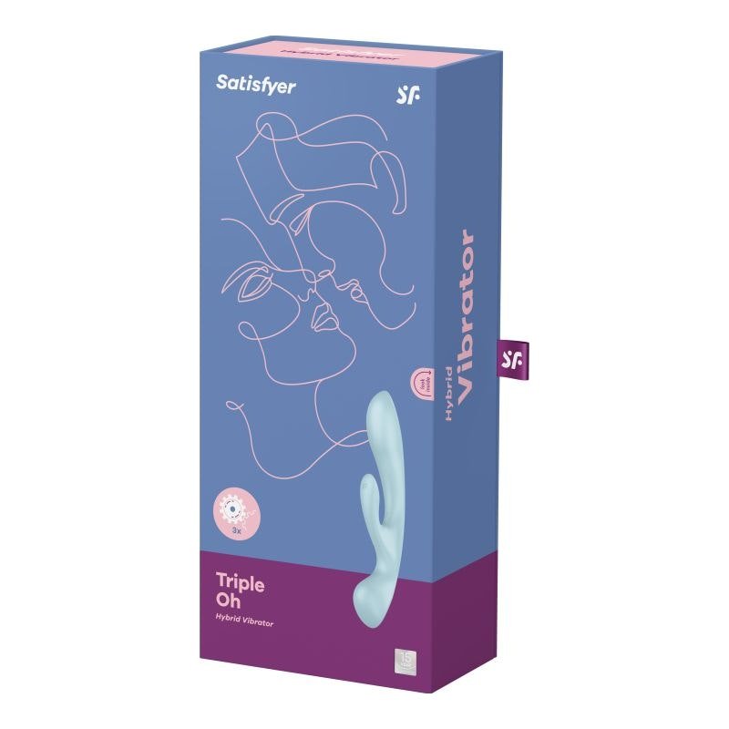 Satisfyer Triple Oh Light Blue - Adult Toys