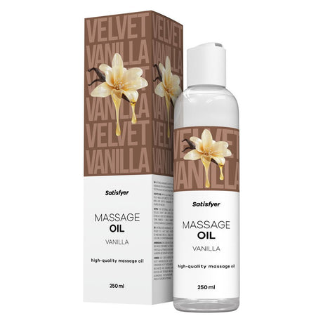 Satisfyer Vanilla Scented Massage Oil – Nourishing Body Oil, 250 ml Bottle - LUBES - LOCAL
