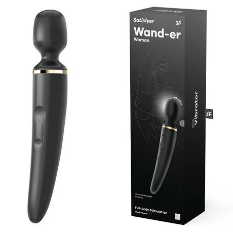 Satisfyer Wand - er Woman - Black USB Rechargeable Massager Wand - VIBRATORS - PREMIUM
