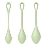 Satisfyer Yoni Power Balls 2 Green 3 Pc Set - Adult Toys